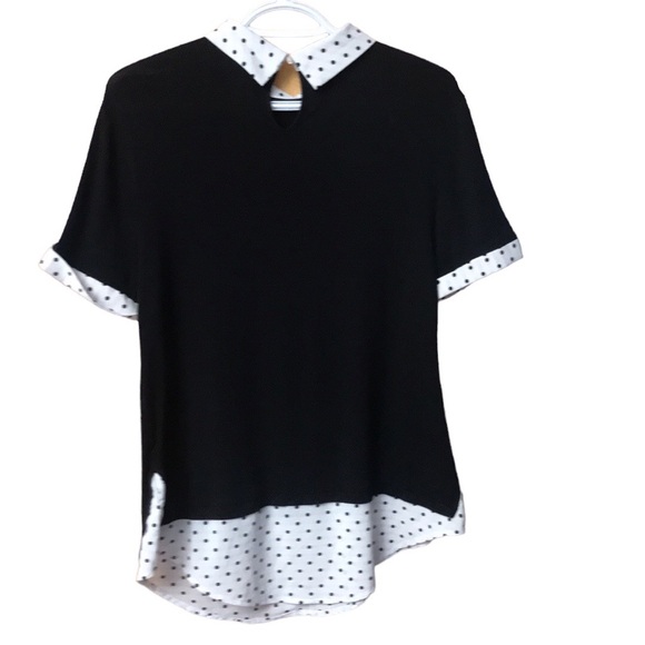 Wednesday Adams style polka dot layered top - Picture 2 of 2